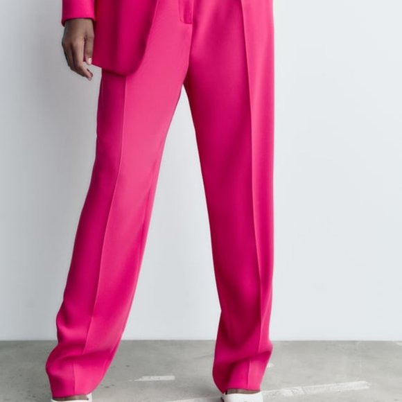 NWT S 4 Italian Handmade MOTEL Trouser Pant Fuchsia Pink Bootcut Relaxed leg Re - Picture 1 of 10